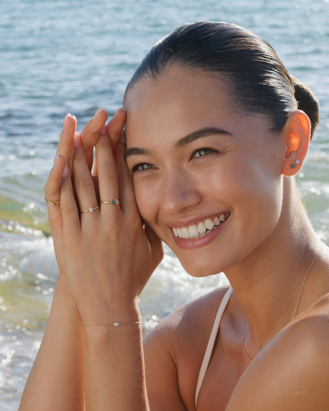 Petite Pear Solitaire Ring