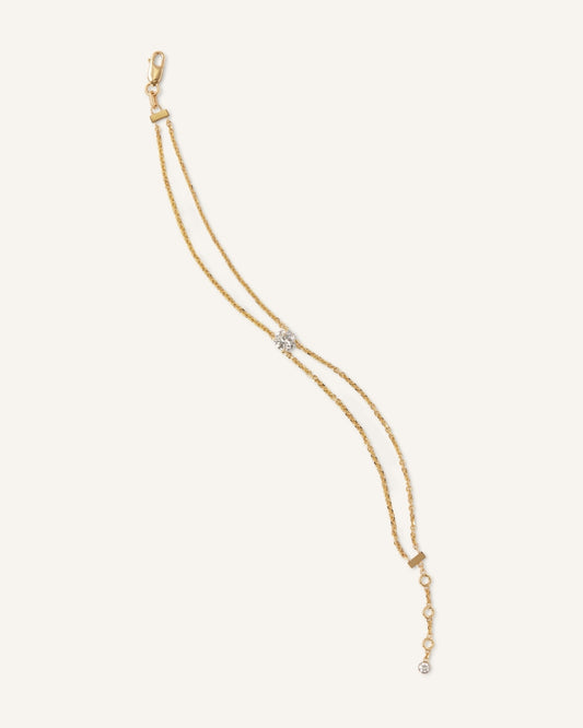 Solitaire Double Chain Bracelet