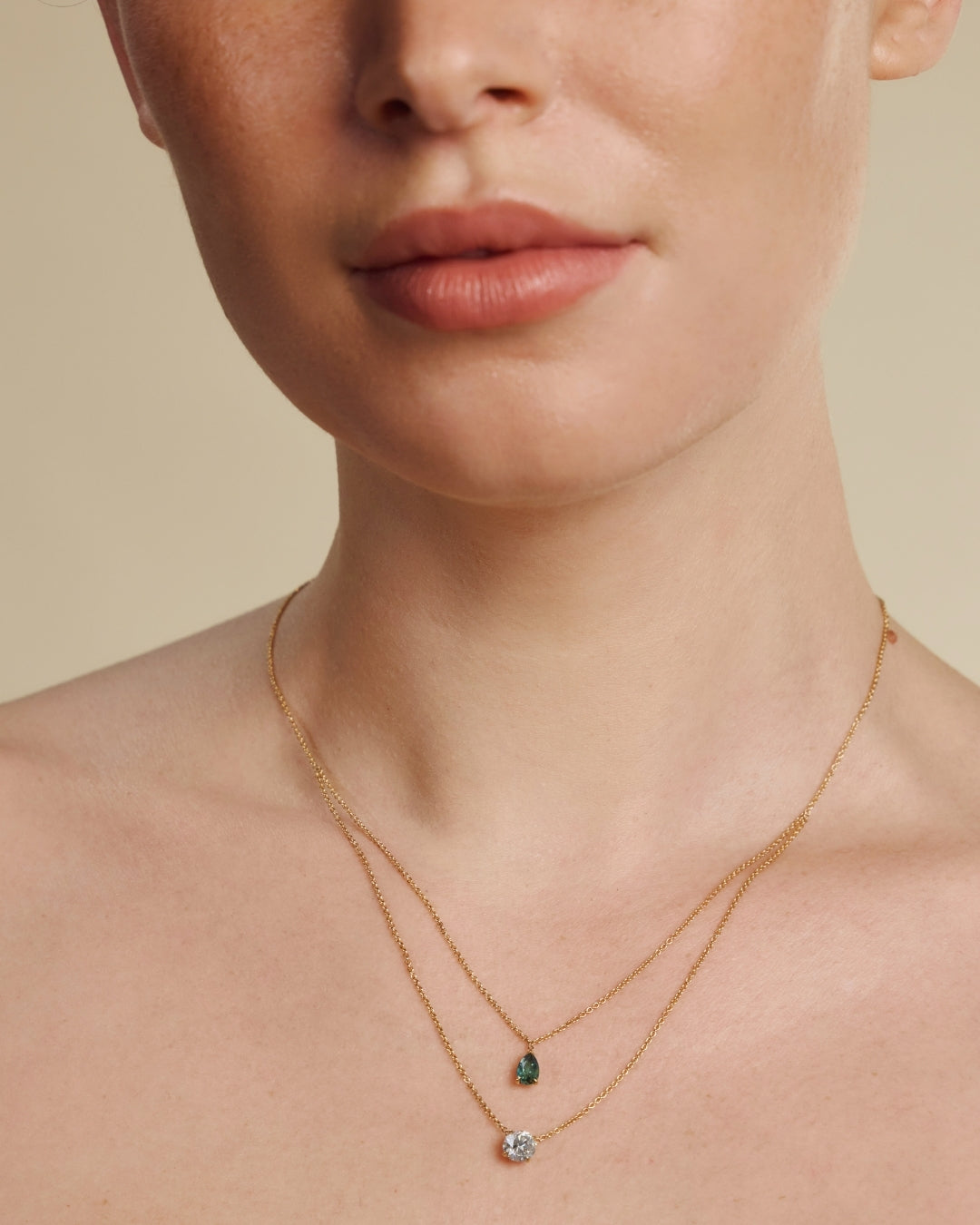 Pear Drop Solitaire Necklace