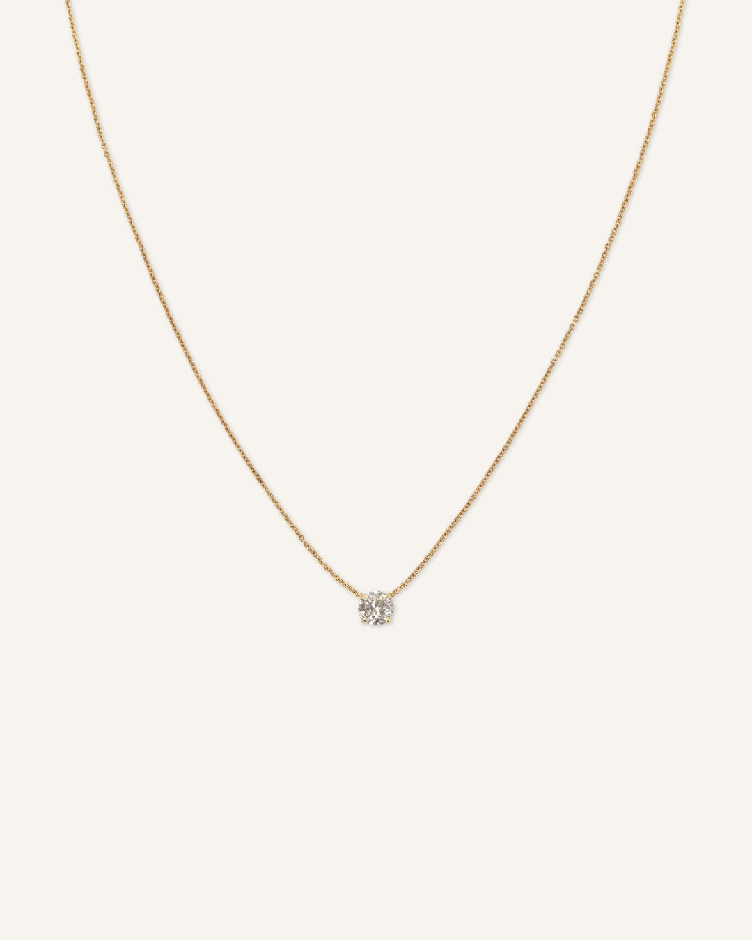 Round Solitaire Diamond Necklace