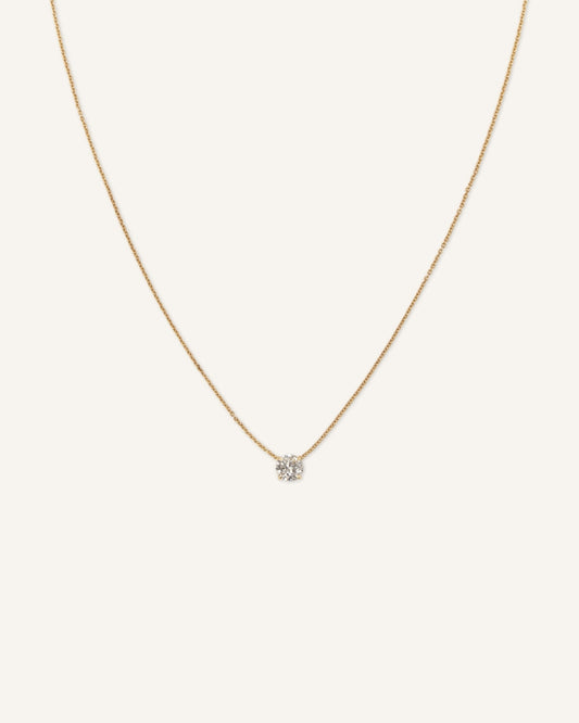 Round Solitaire Diamond Necklace