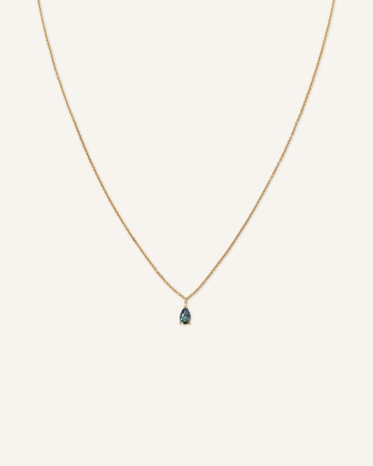 Sapphire Pear Drop Necklace