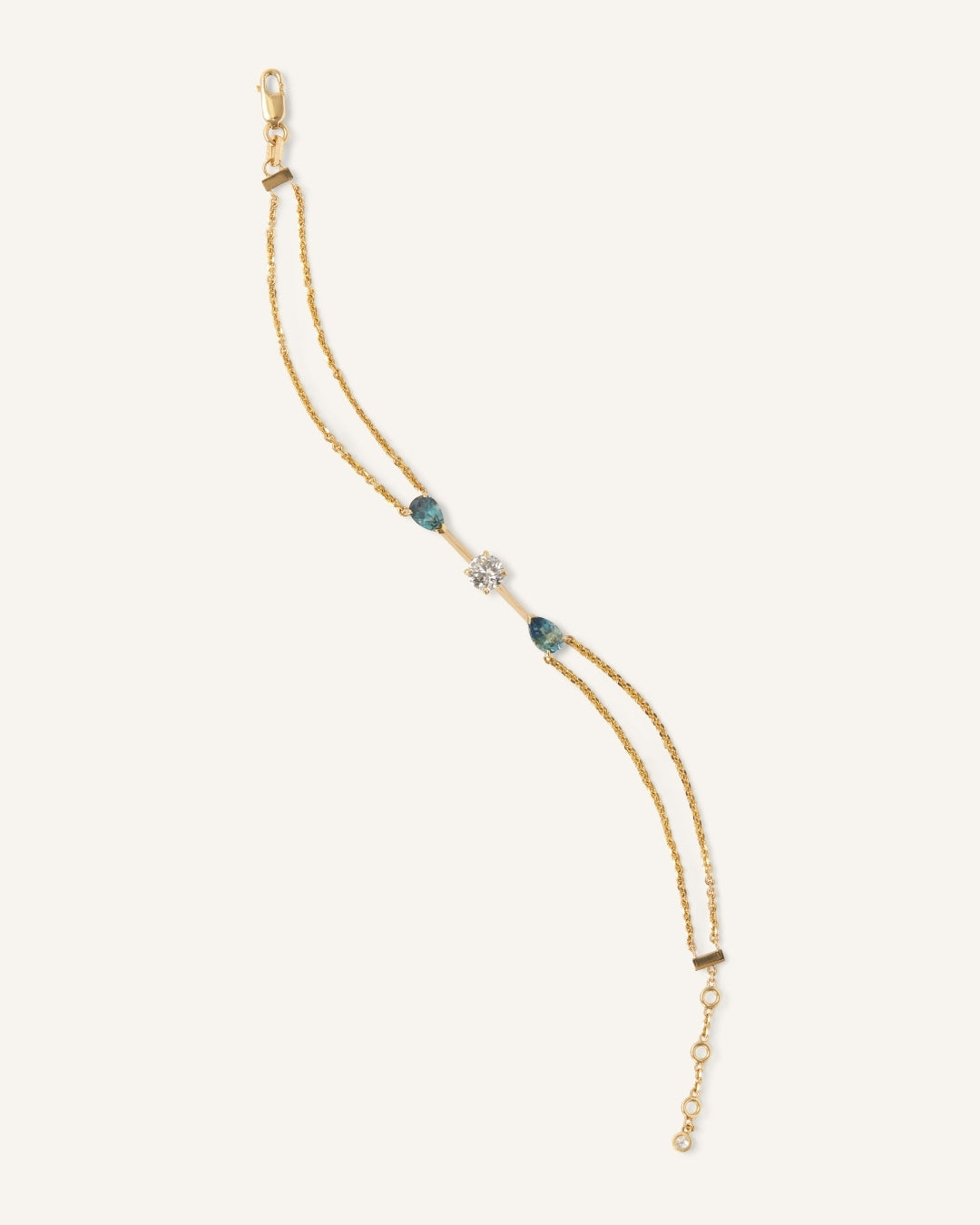 Three Stone Bracelet Sapphire Diamond