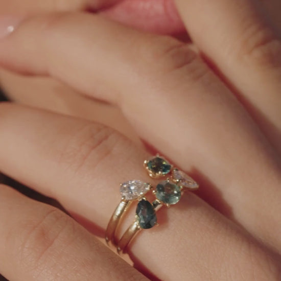 Video Rings Stacked Sapphire Diamond